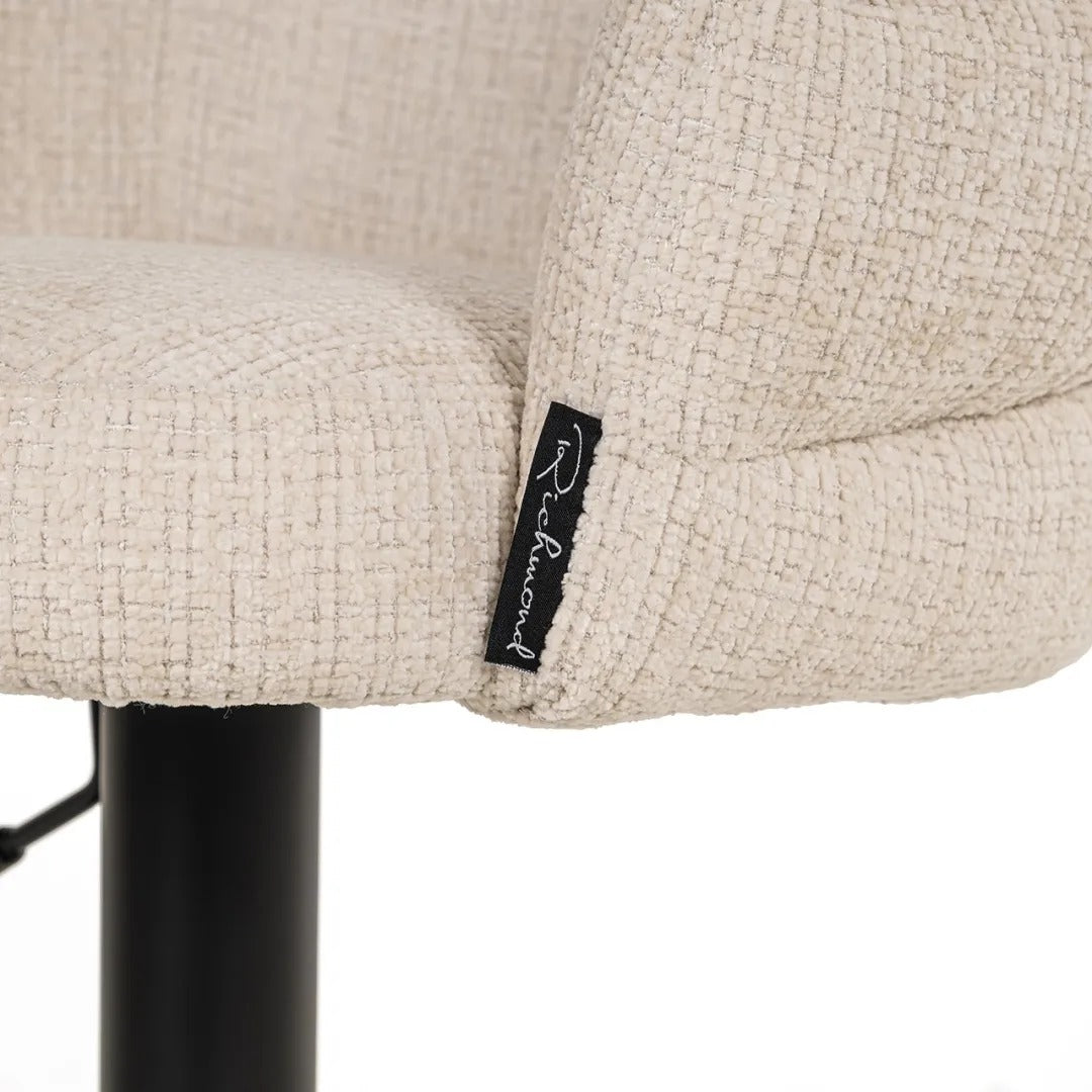 Beige bar stool NIKKI with a black base