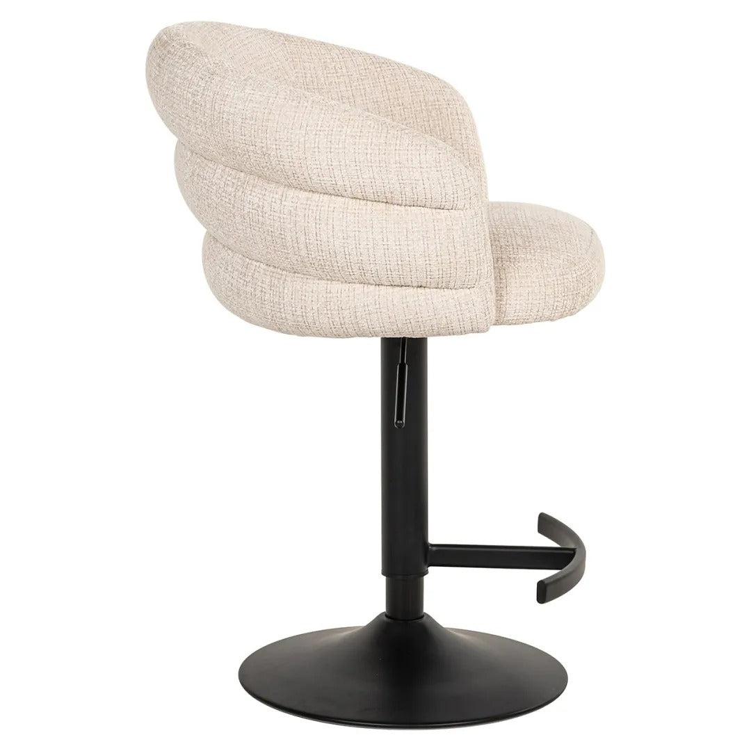 Beige bar stool NIKKI with a black base