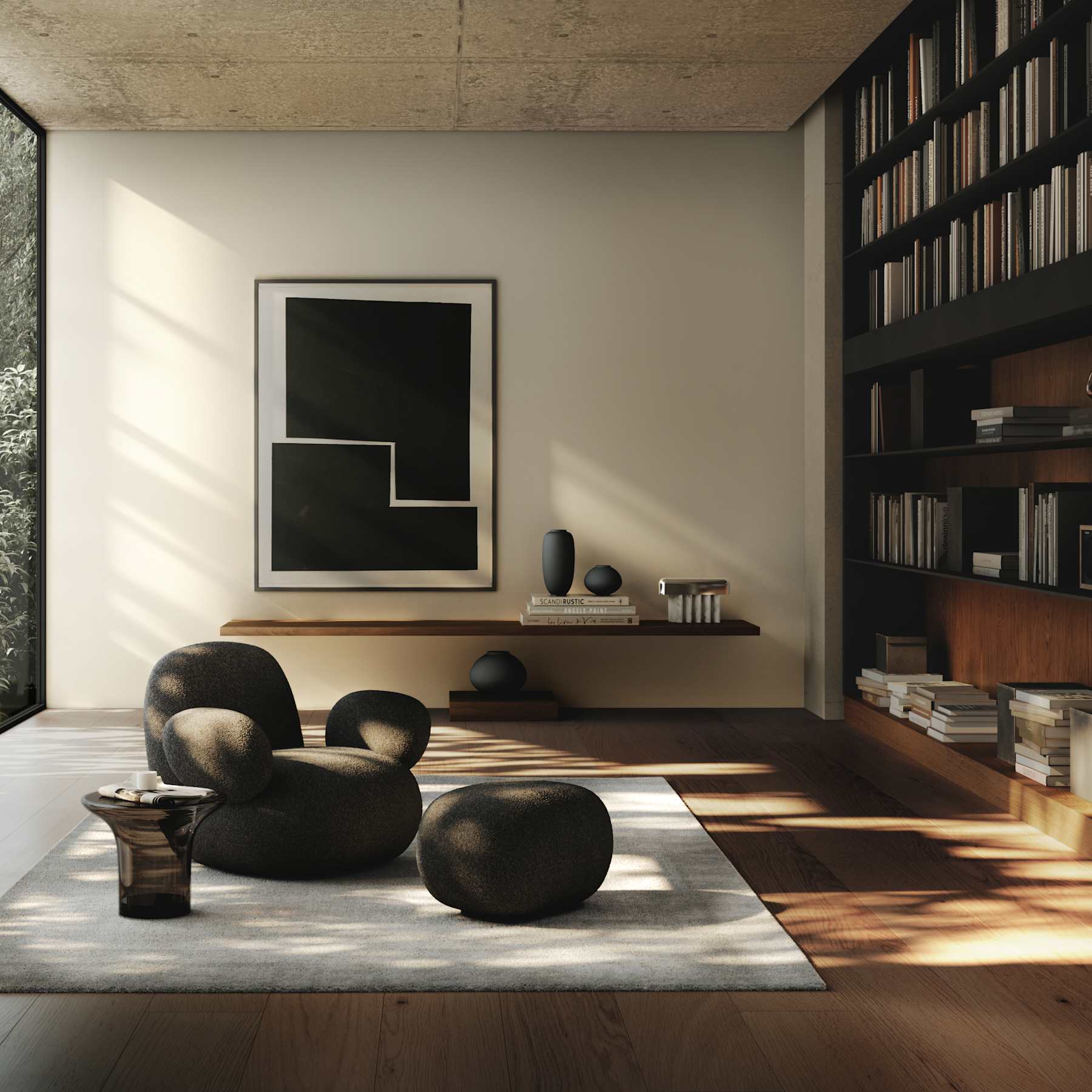 Stolik kawowy TRUMPET dymione szkło