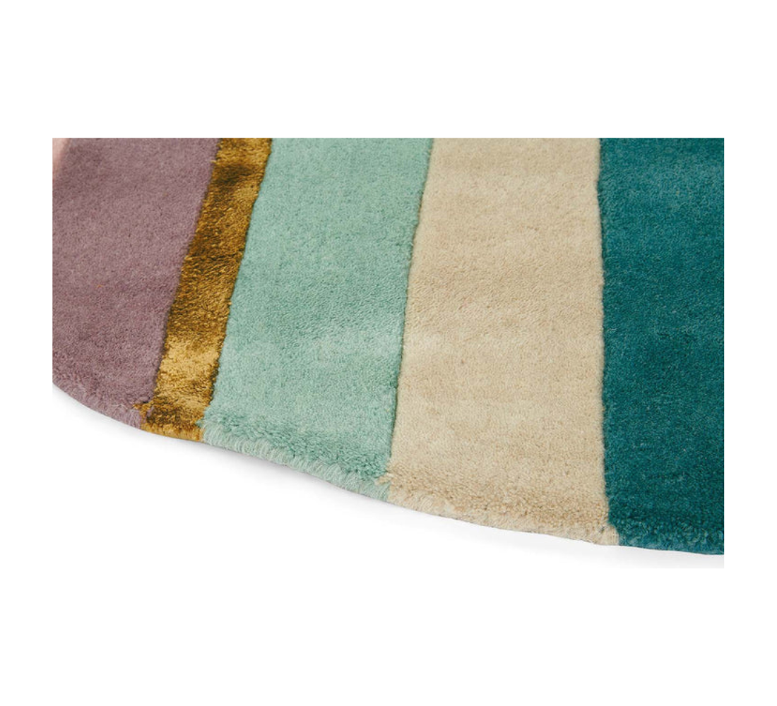 Sahara Round rug purple-turquoise