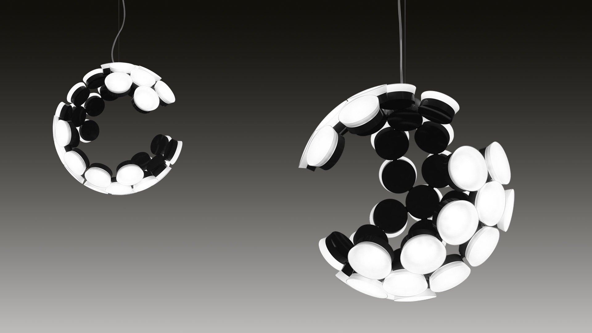 Závěsné svítidlo SCOPAS bílé s černým