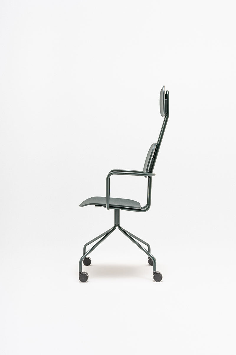 Krzesło z zagłówkiem NEW SCHOOL oliwkowy [Milena] MDD    Eye on Design