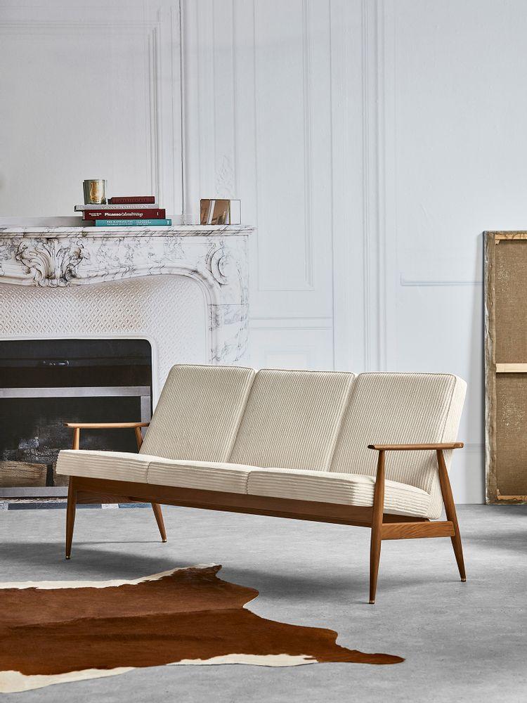 Sofa 3-osobowa dzielona FOX żółty w tkaninie Coco Mustard 366 concept    Eye on Design