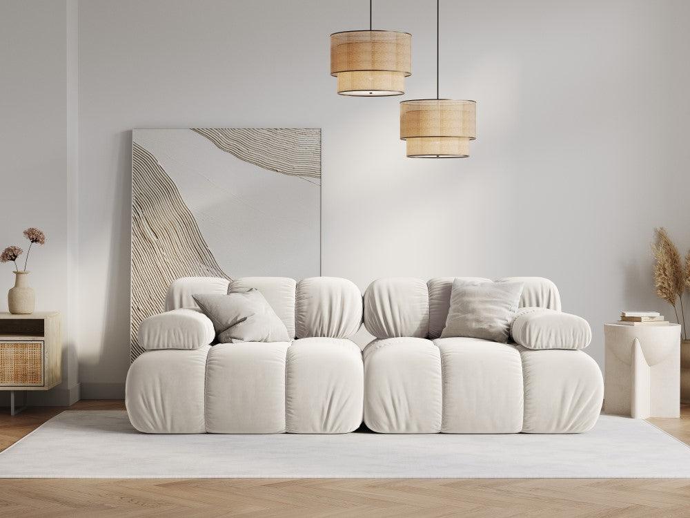 Sofa aksamitna 2-osobowa TROPEA jasnobeżowy Milo Casa    Eye on Design