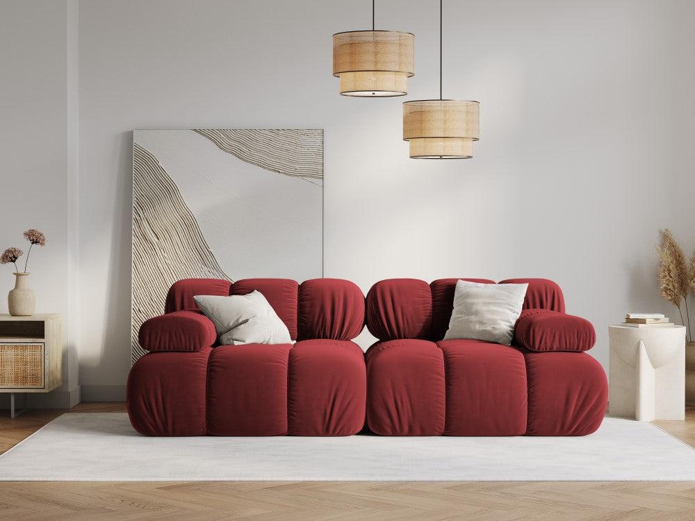 Sofa aksamitna 2-osobowa TROPEA rubinowy Milo Casa    Eye on Design
