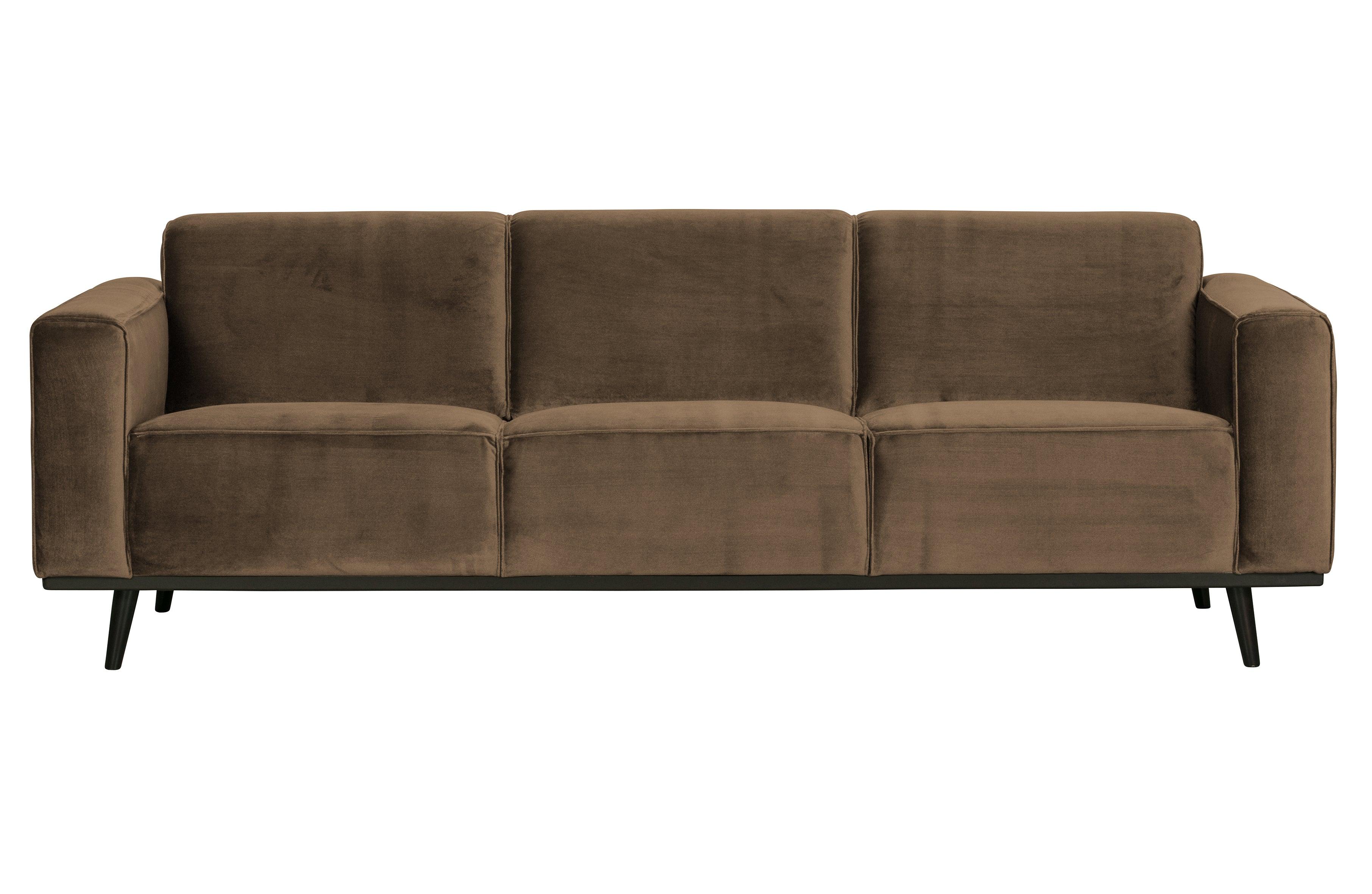 Sofa aksamitna 3-osobowa STATEMENT ciemnobrązowy Be Pure    Eye on Design