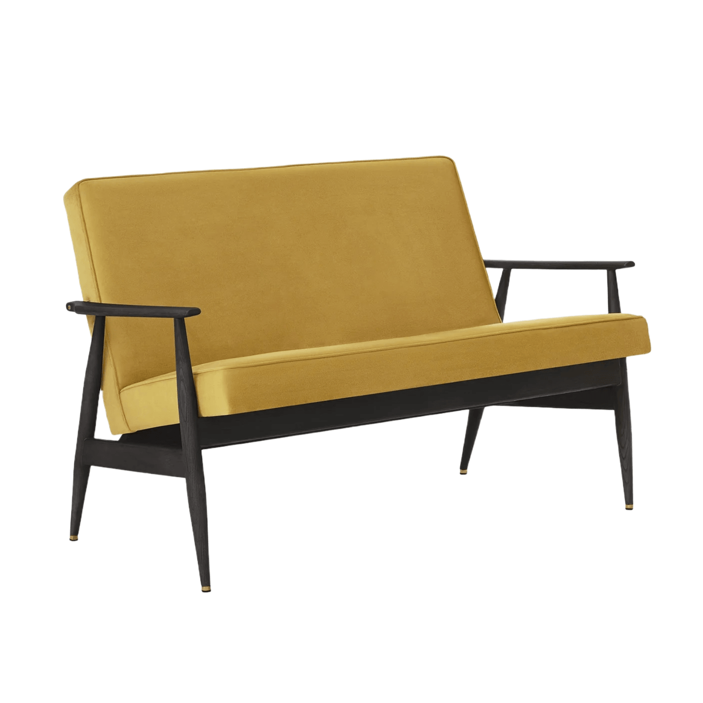 Sofa FOX żółty w tkaninie Shine Velvet Mustard 366 concept 120 cm Jesion-04  Eye on Design