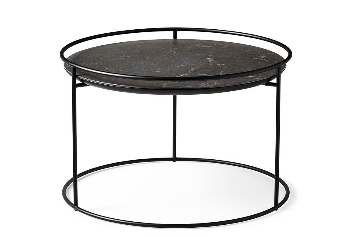 Stolik boczny ATOLLO czarna podstawa Calligaris 40 cm czarny ceramiczny marmur  Eye on Design