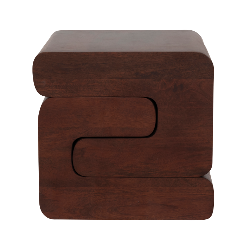 LUGN Side Table Dark Brown Mango Wood