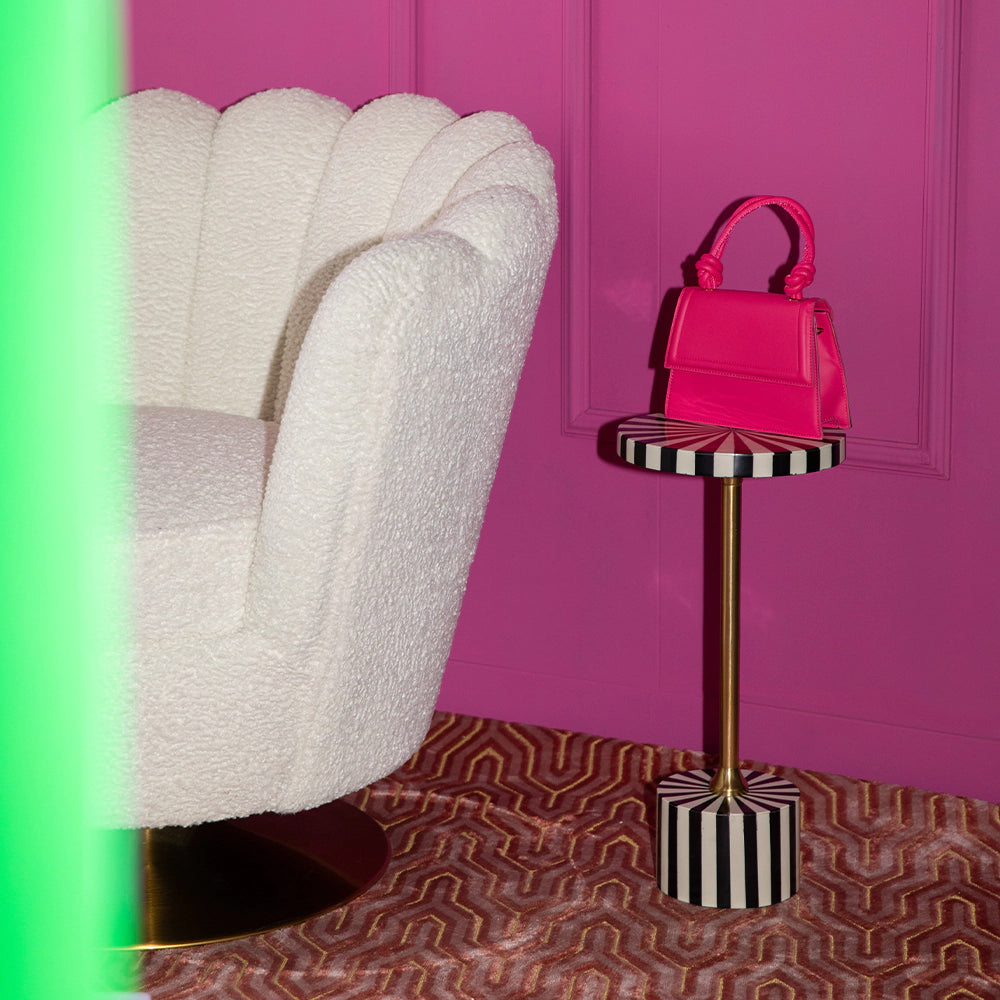 STRIKE LUCKY black and white side table