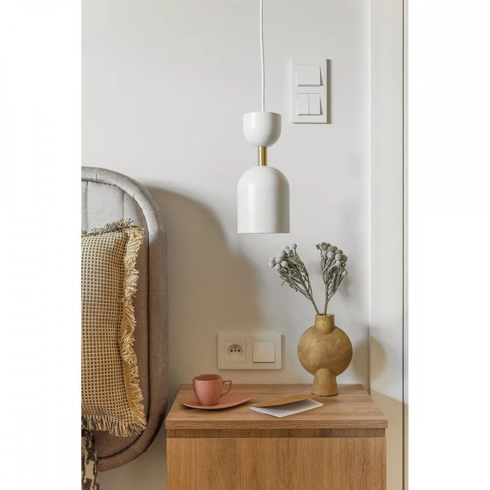 Lampa wisząca SUPURU biały z mosiężnym