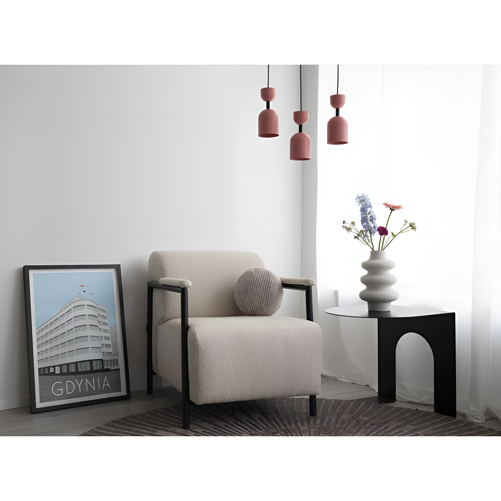 Lampa wisząca SUPURU biały z mosiężnym