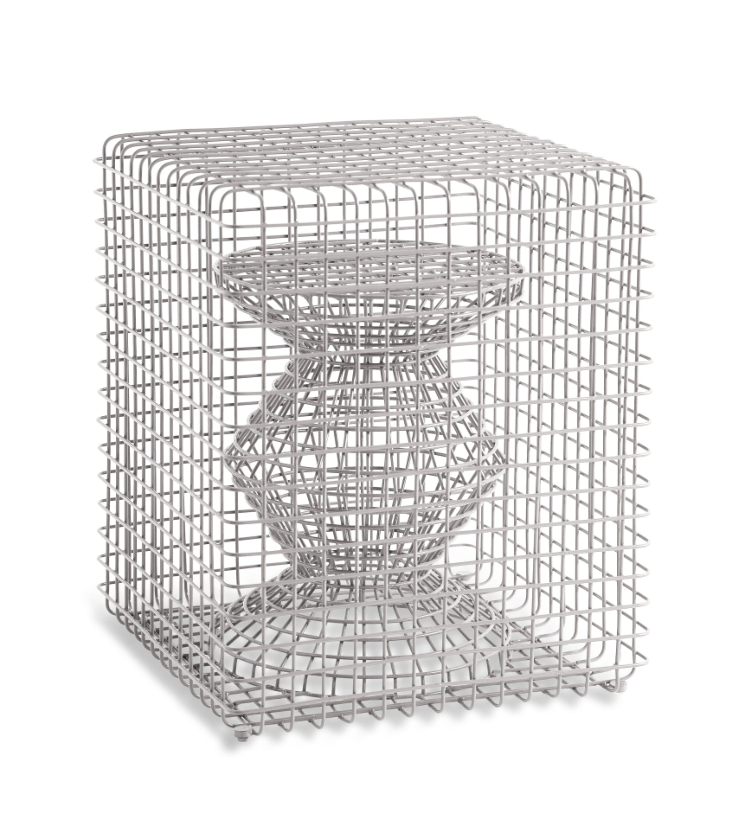 Stolek ZIG ZAG WIRE stříbrný