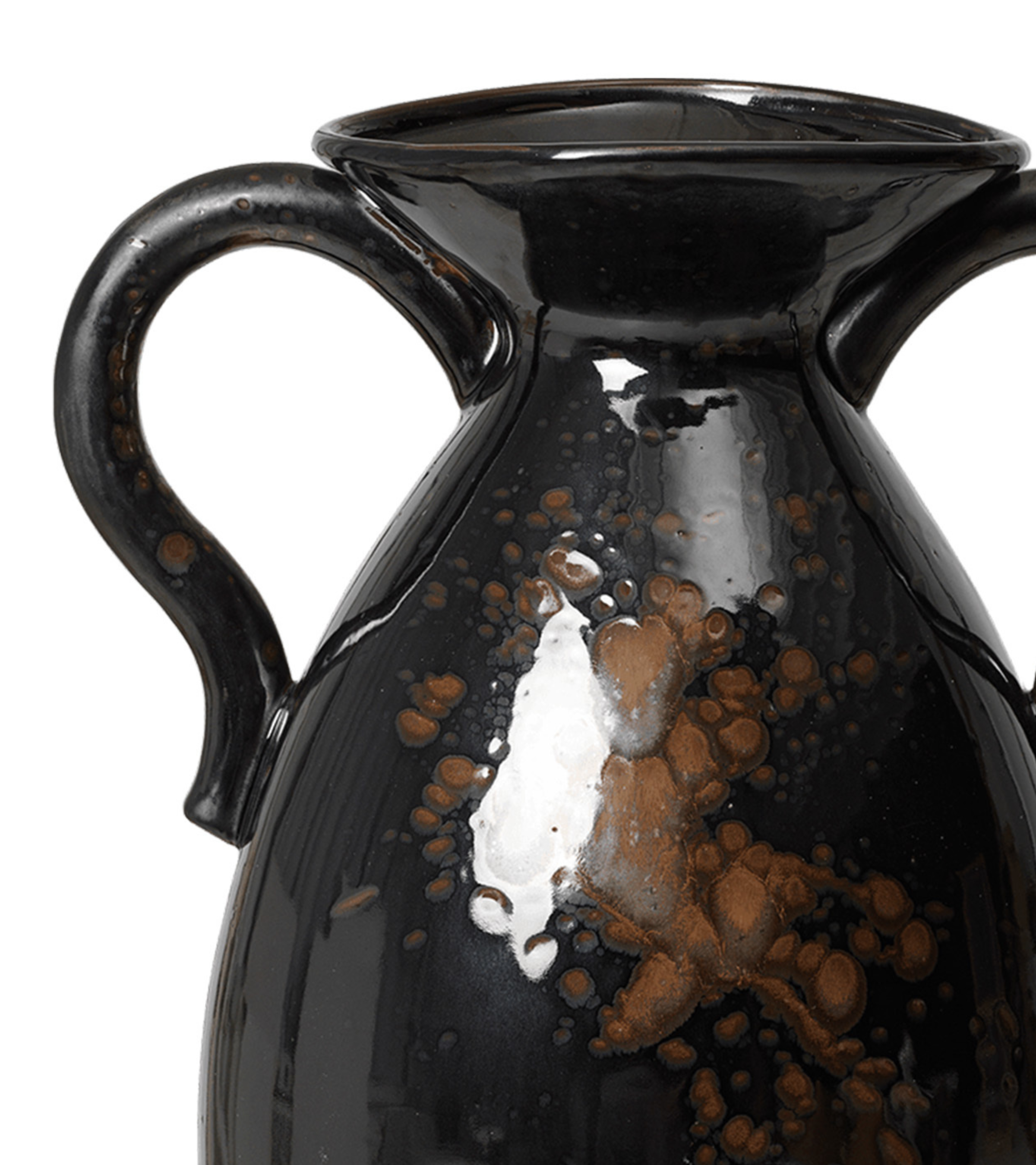 VERSO black floor vase with brown