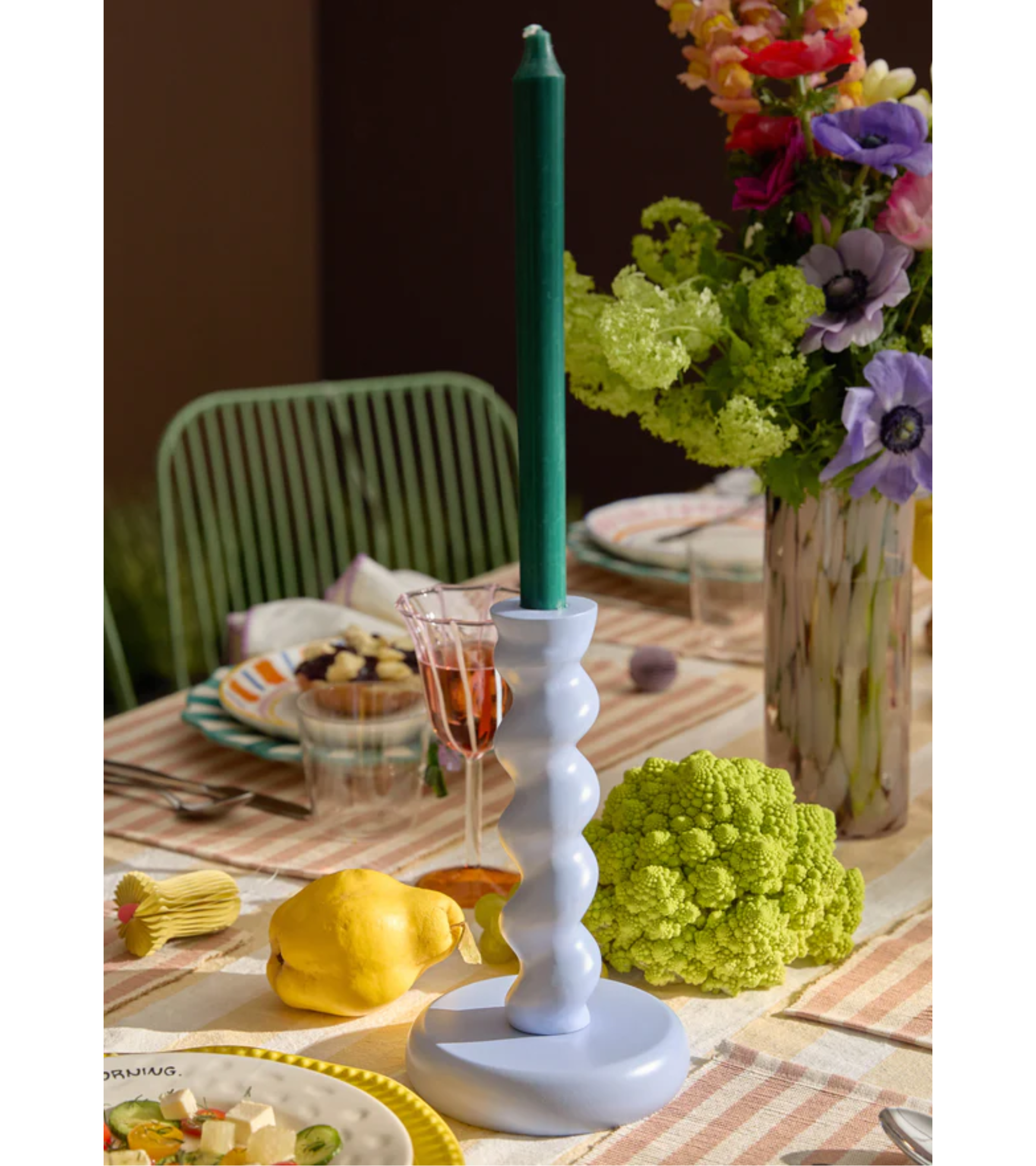 TWISTER light blue candlestick