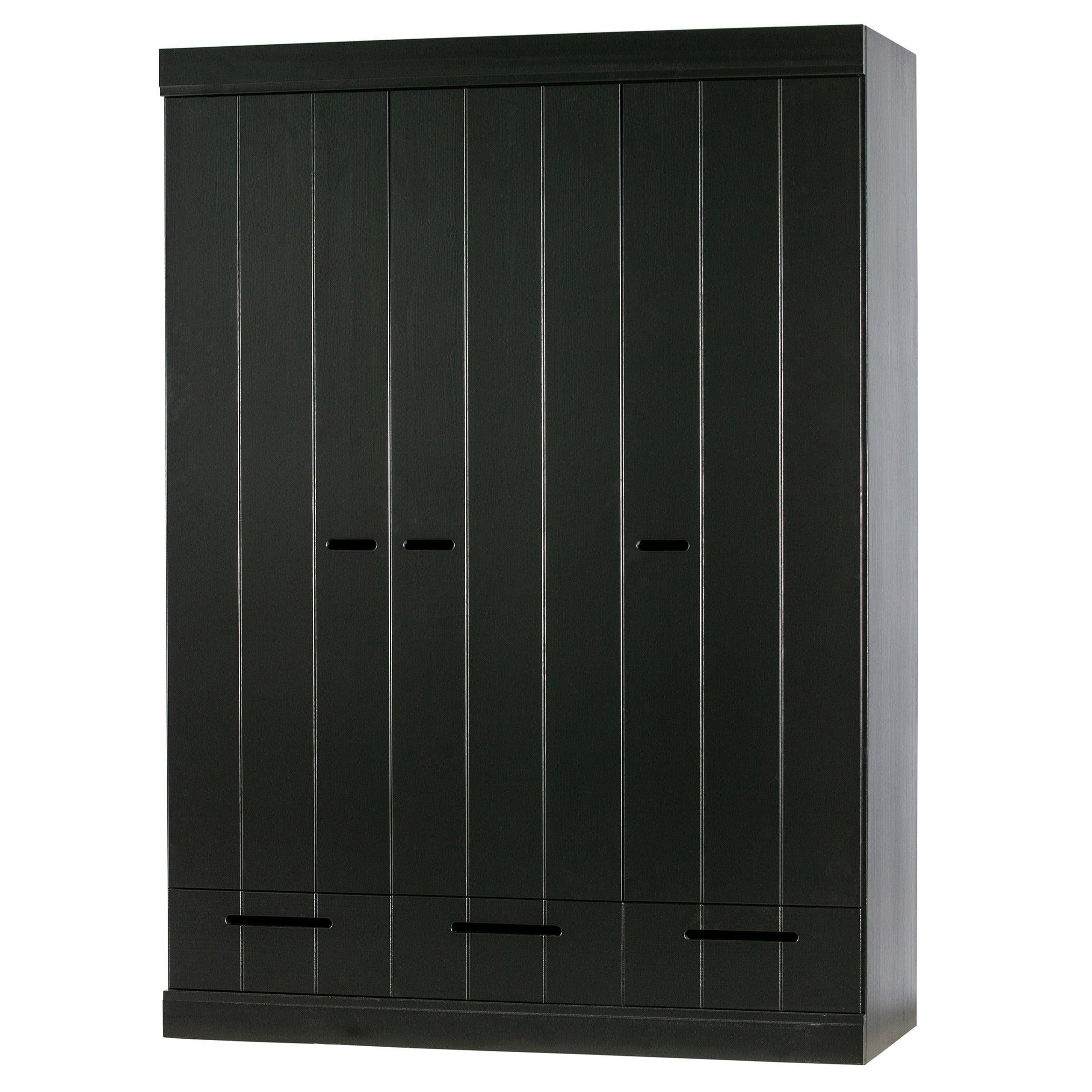 Szafa 3-drzwiowa z szufladami CONNECT czarny Woood    Eye on Design