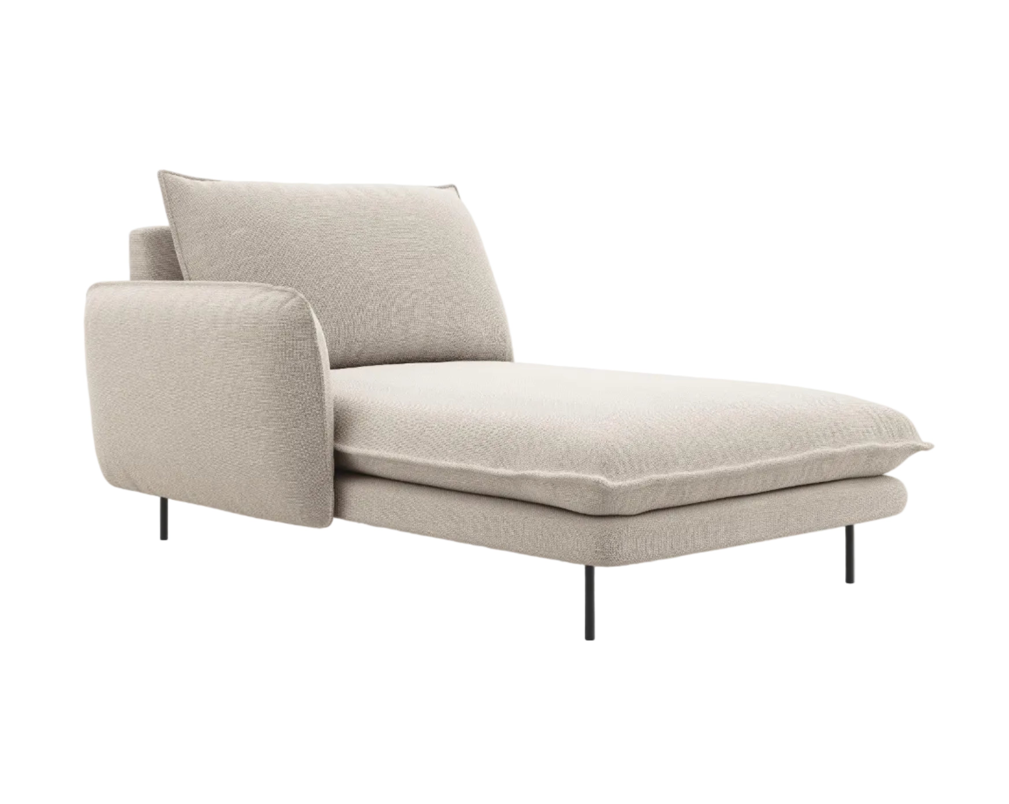 Szezlong lewostronny VIENNA piaskowy z czarną podstawą Cosmopolitan Design    Eye on Design