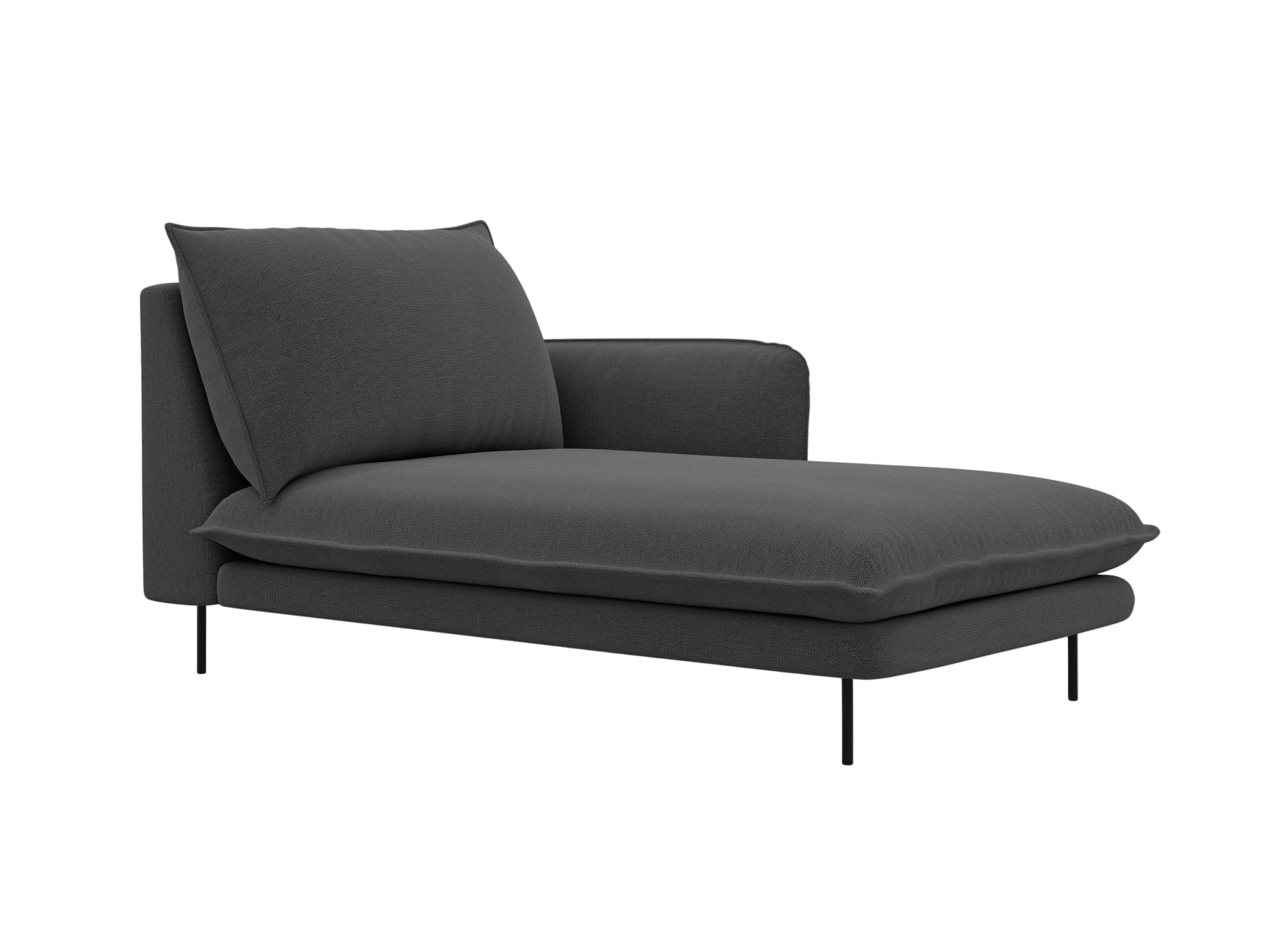 Szezlong prawostronny VIENNA ciemnoszary z czarną podstawą Cosmopolitan Design    Eye on Design