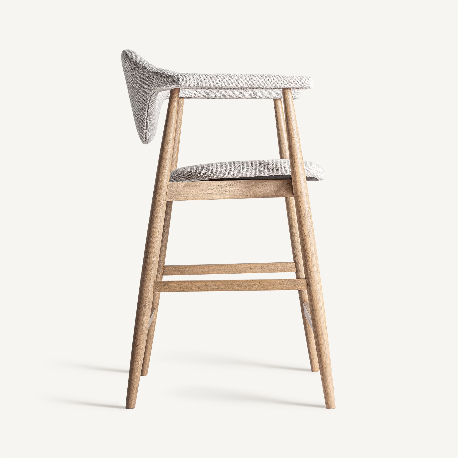 DILBEEK Bar Stool Beige with Beech Base