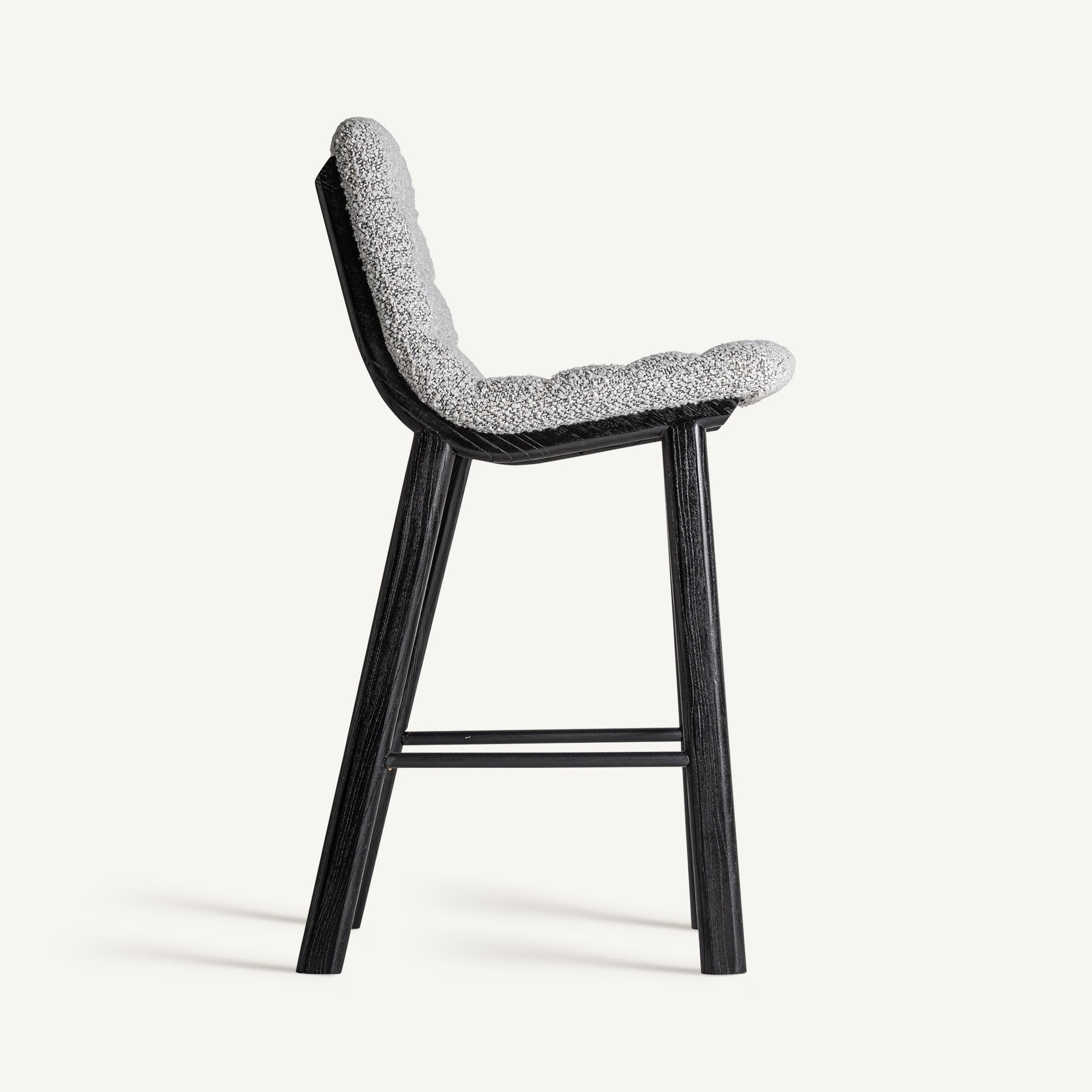 JACQUARD Bar Stool Gray with Black Woven Base