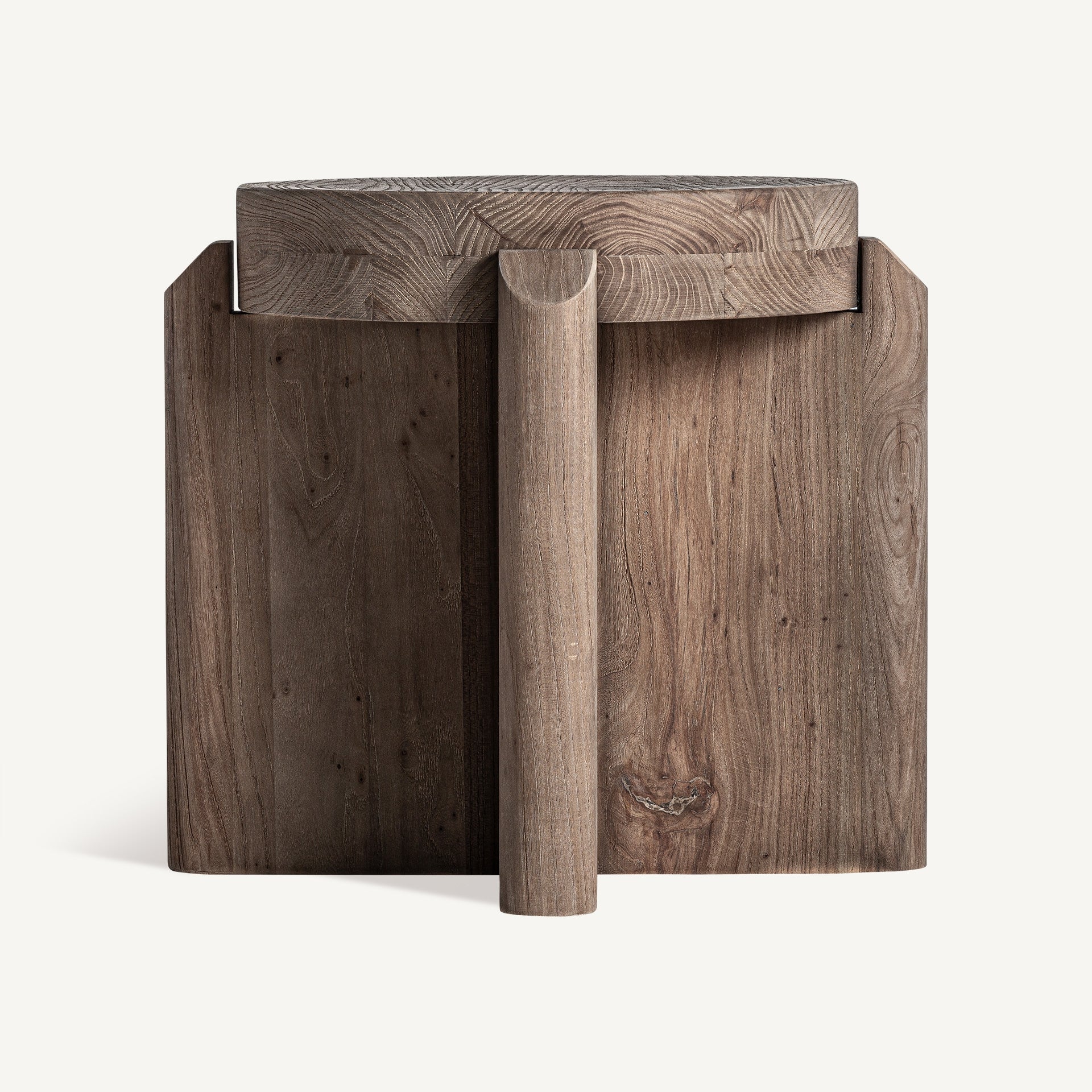 JACQUARD Stool in Elm Wood