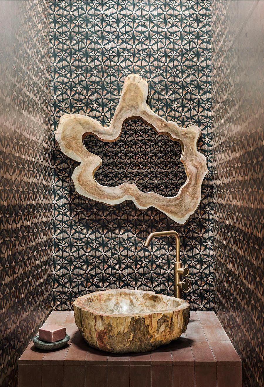 Tapeta s geometrickým vzorem ARDMORE JABULA - Kalahari šedá