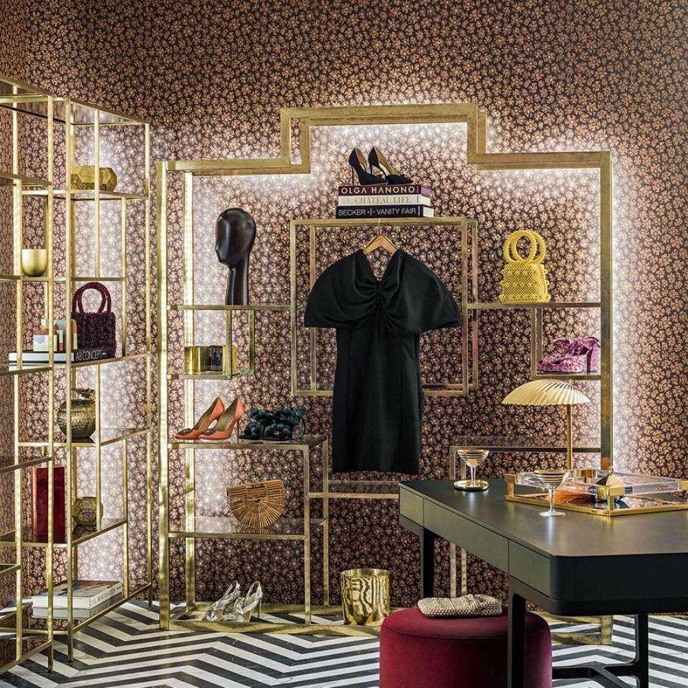 Tapeta s abstraktním vzorem ARDMORE JABULA - Savanna Shell bílá a metalická stříbrná