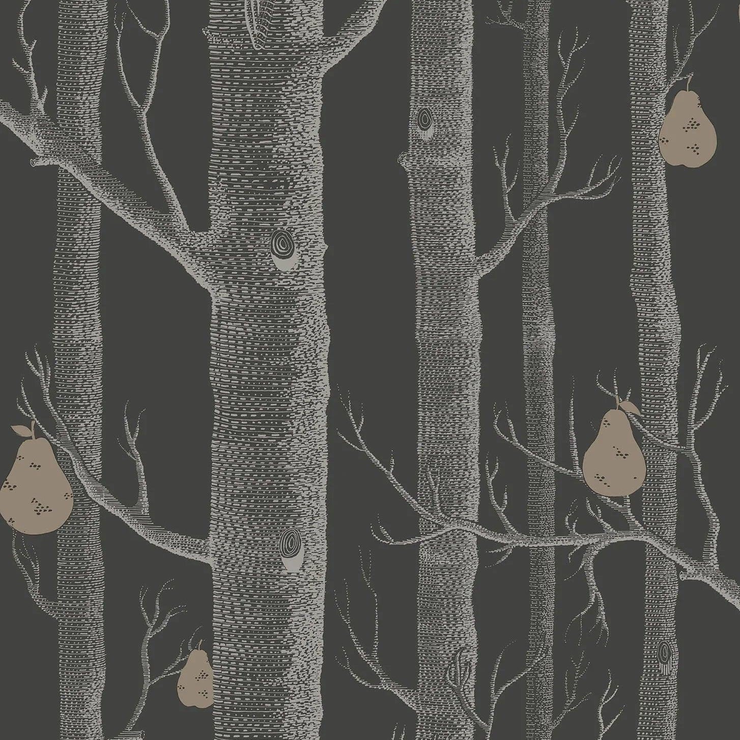 Tapeta CONTEMPORARY COLLECTION - Woods & Pears biel na czarnym Cole & Son Default Title   Eye on Design