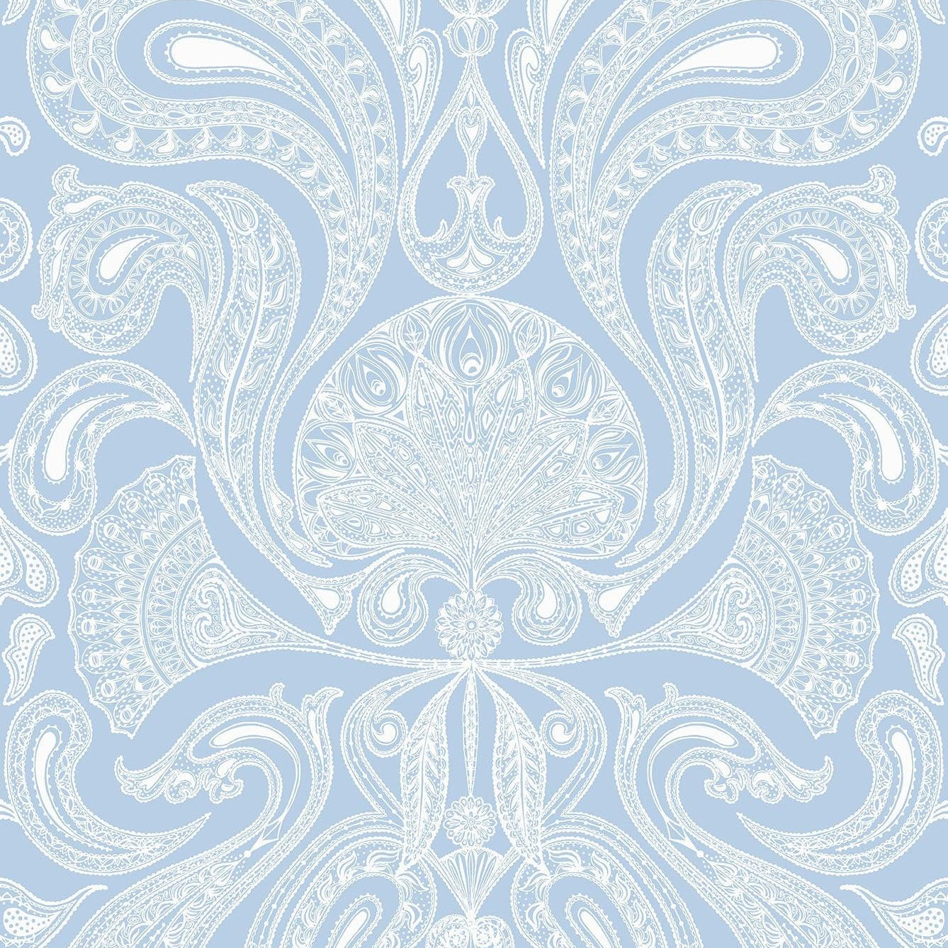 Tapeta CONTEMPORARY RESTYLED - Malabar kreda na niebieskim Cole & Son Default Title   Eye on Design