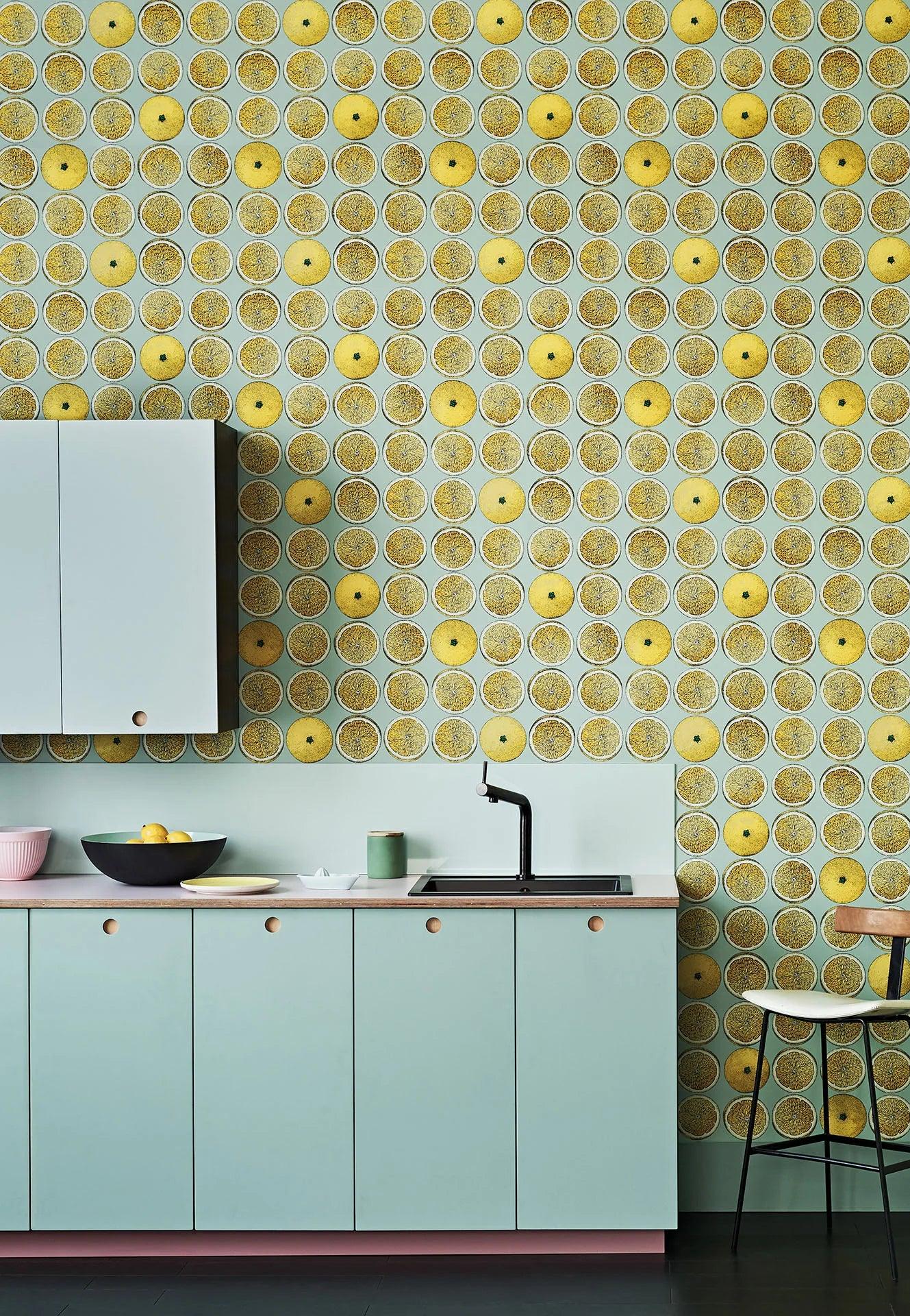 Wallpaper with a plant motif of FORNASETTI SENZA TEMPO - Red Oranges