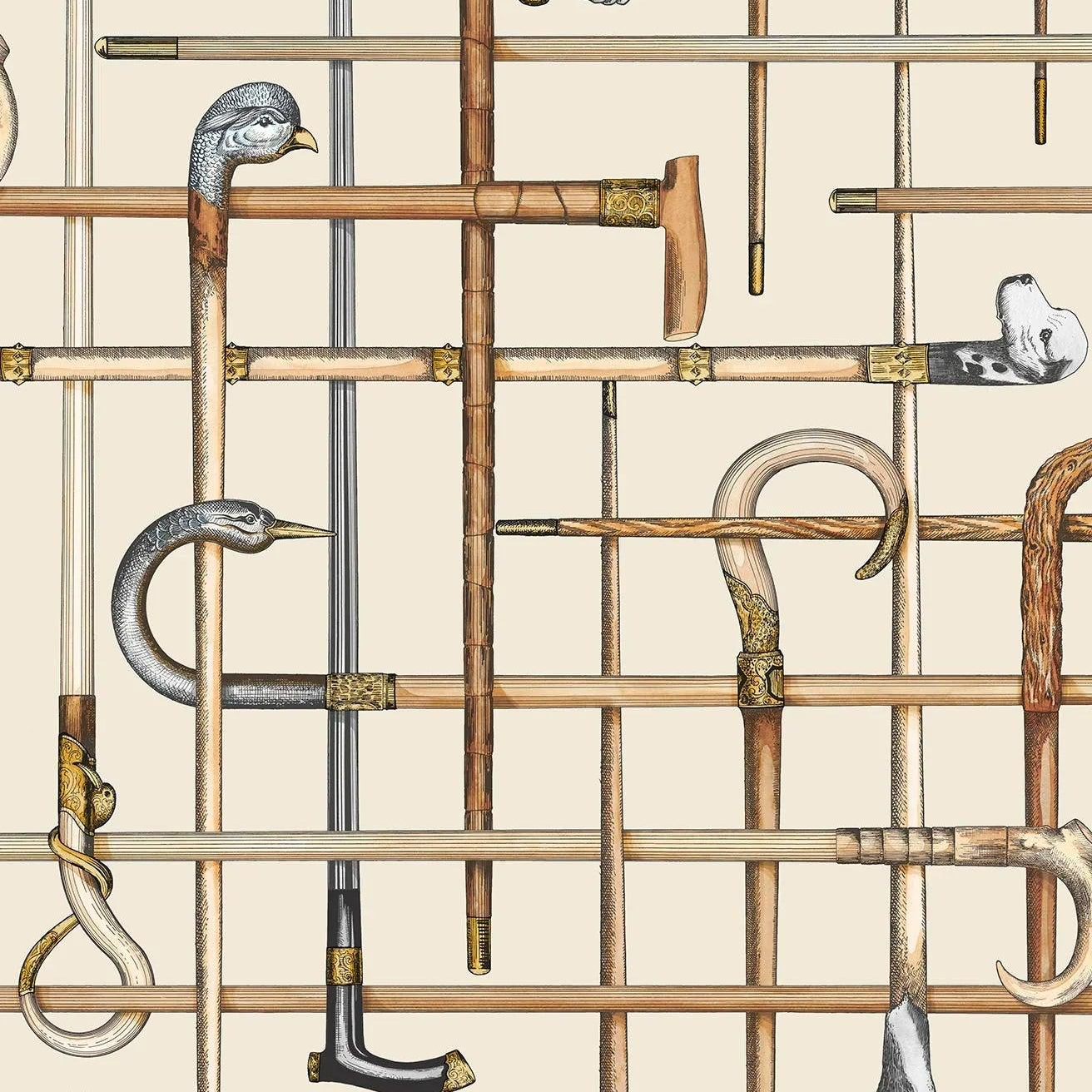 Tapeta FORNASETTI SENZA TEMPO - Bastoni kremowy Cole & Son    Eye on Design