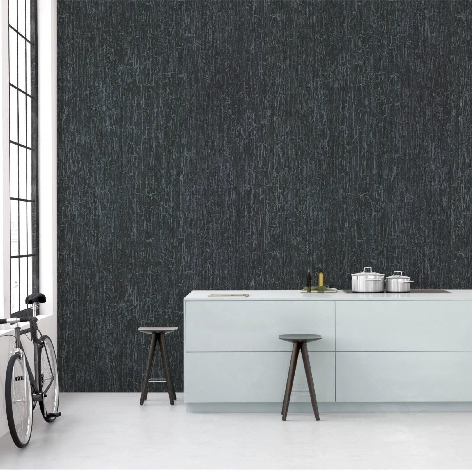 Wallpaper imitating a cracking surface FOUNDATION - Crackle green