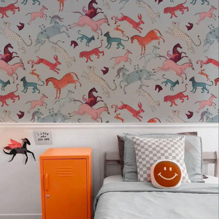 Tapeta Oriental Animals Light Blue Wallcolors    Eye on Design