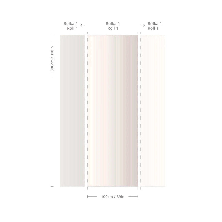 Tapeta flizelinowa w paski STRIPE ROSE HAZE beżowy