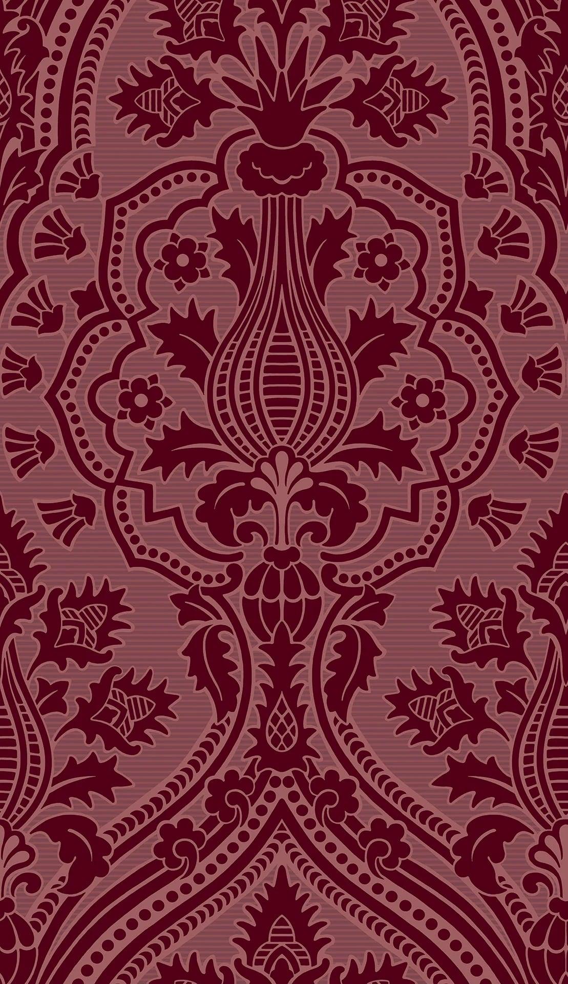 Tapeta THE PEARWOOD COLLECTION - Pugin Palace Flock bordowy Cole & Son    Eye on Design