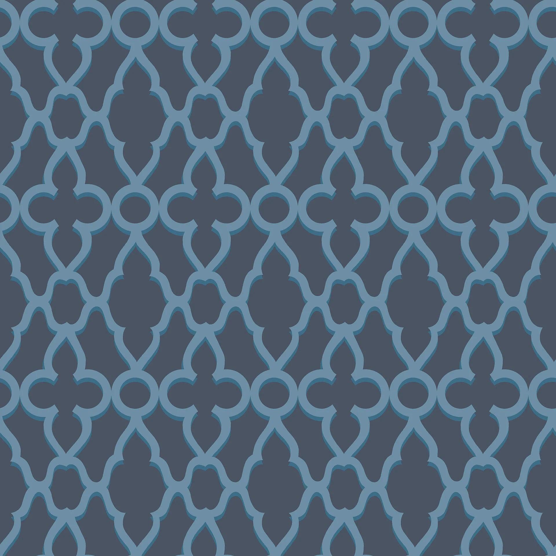 Tapeta THE PEARWOOD COLLECTION - Treillage niebieski na granacie Cole & Son    Eye on Design