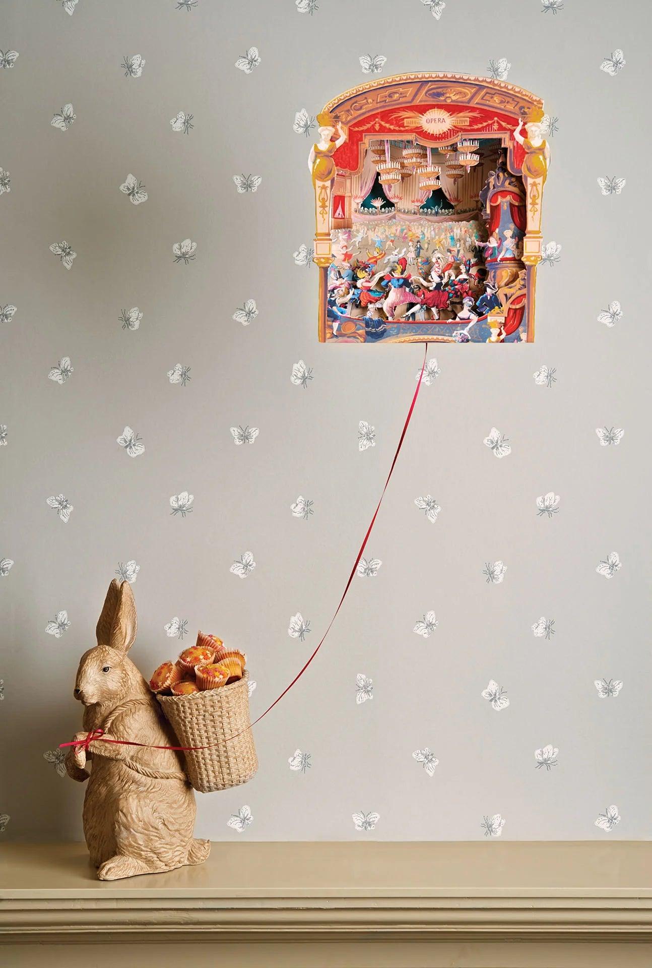 Tapeta s motivem zvířat motýlů WHIMSICAL - Peaseblossom zelená