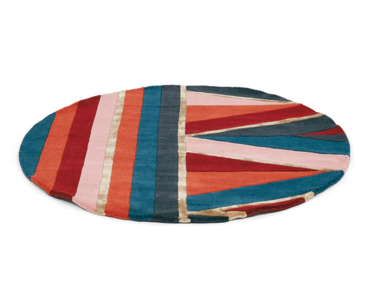 Sahara Round rug green-borde