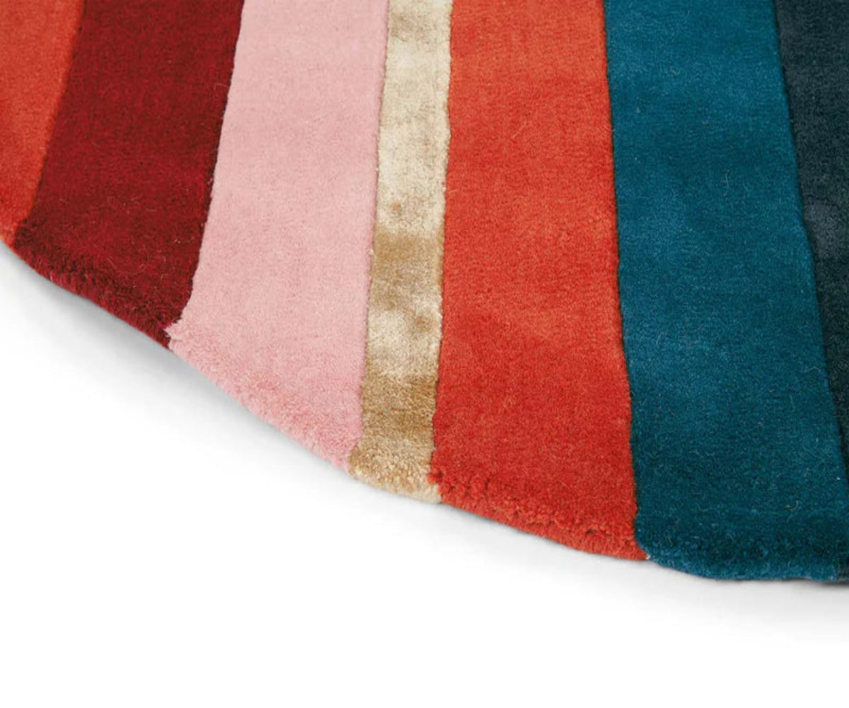 Sahara Round rug green-borde