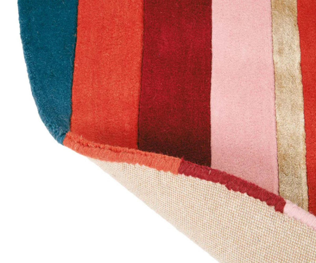 Sahara Round rug green-borde