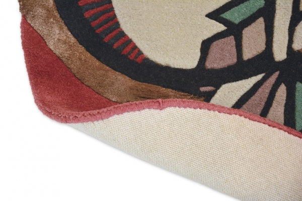 Kulatý koberec ZODIAC ARIES bordovo-bežový