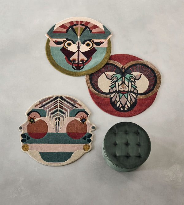 Kulatý koberec ZODIAC BLÍŽENEC béžovo-mořská