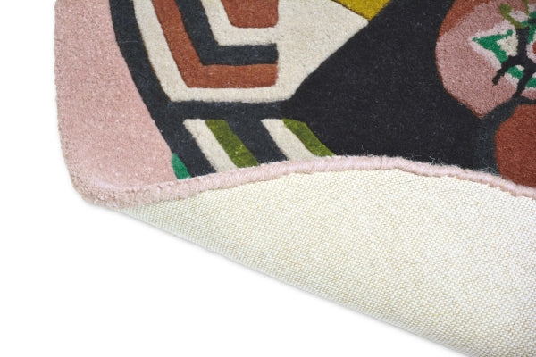 Kulatý koberec ZODIAC PANNY béžovo-zelený