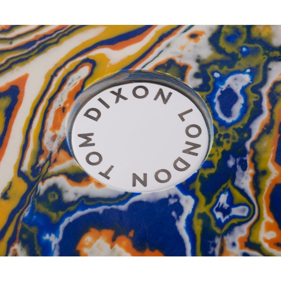 Side table swirl amber marble