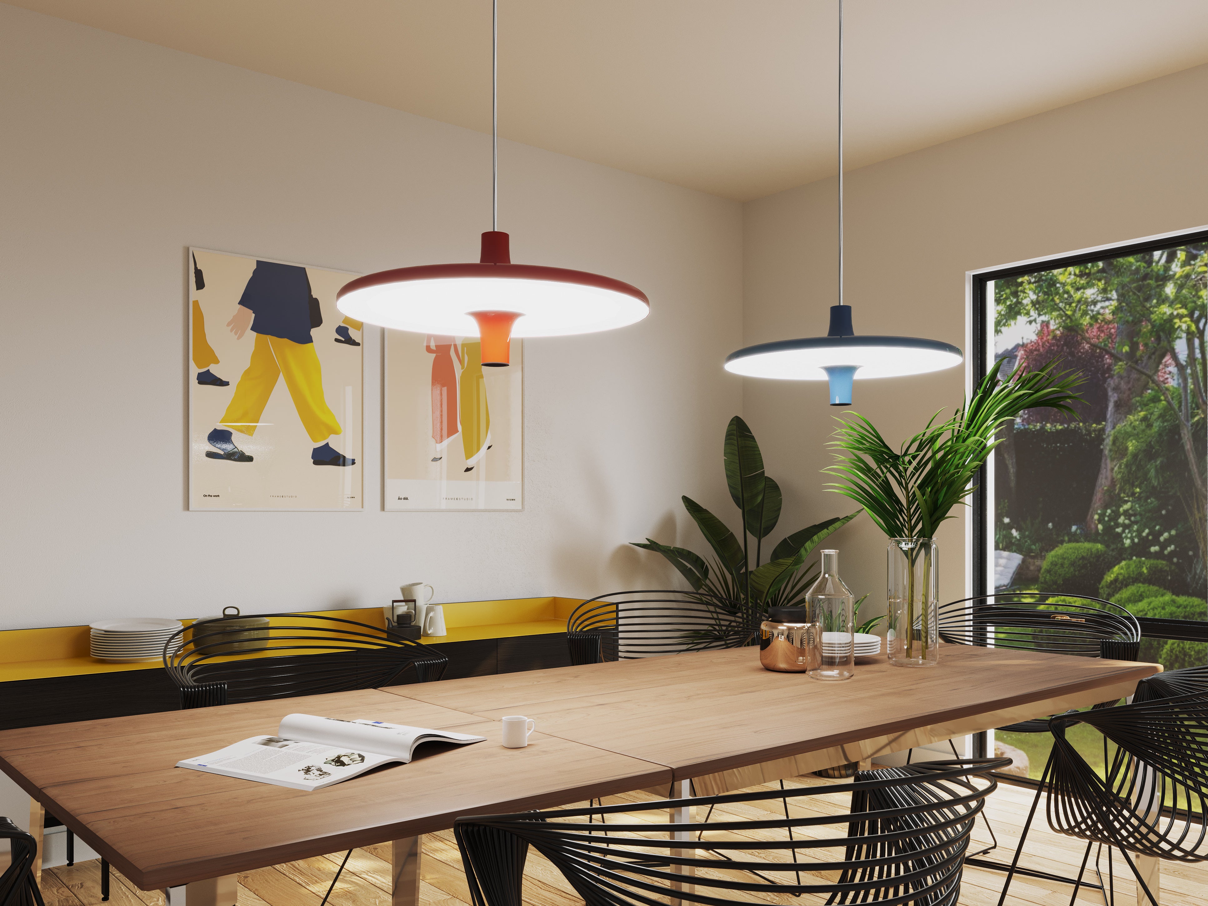 Lampa visící AVRO lesklá modrá