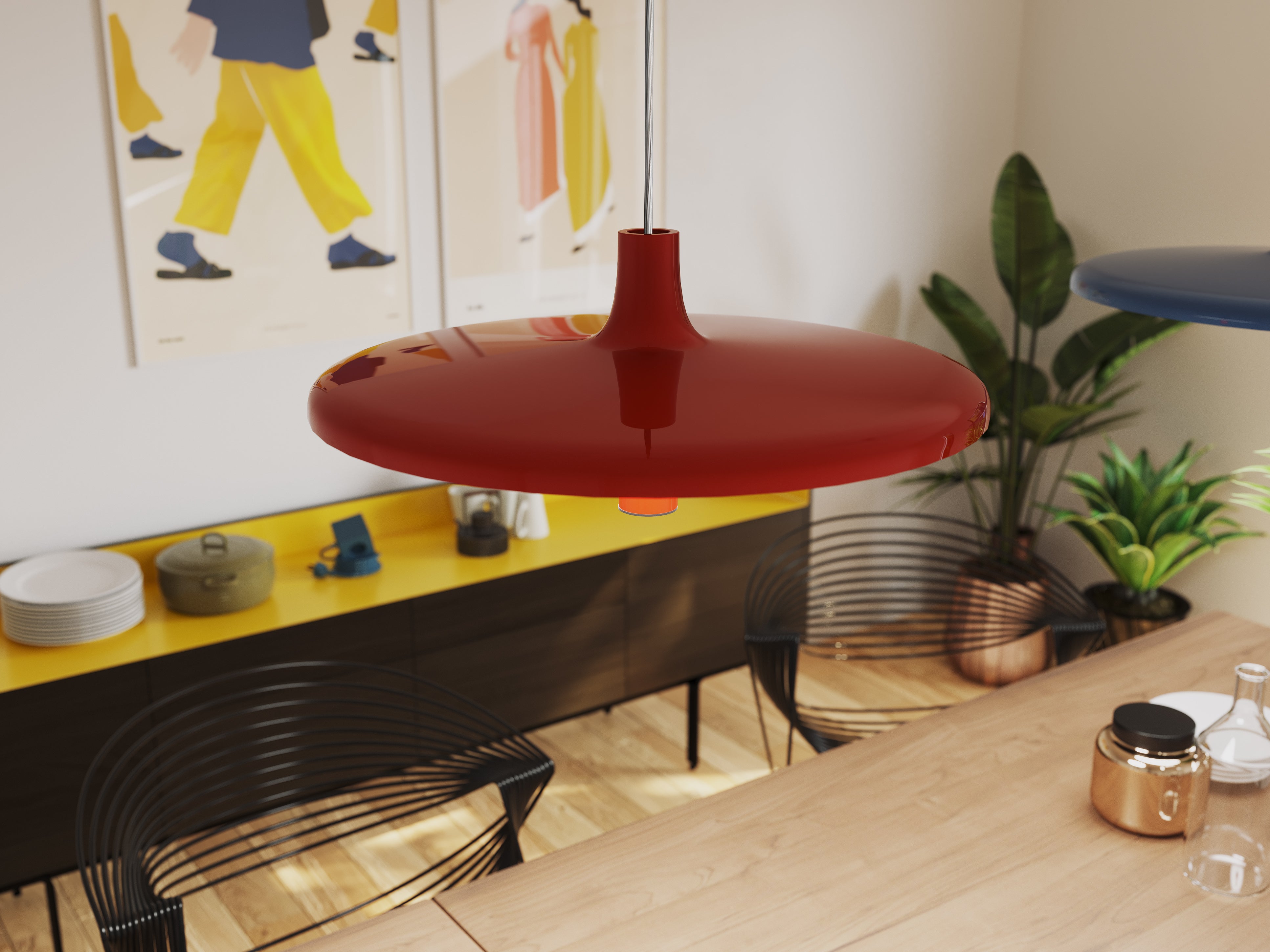 Lampa visící AVRO lesklá modrá