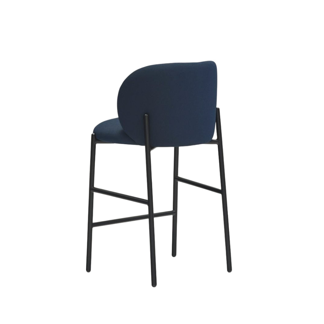 MOGI Bar Stool in Navy Blue with Black Base