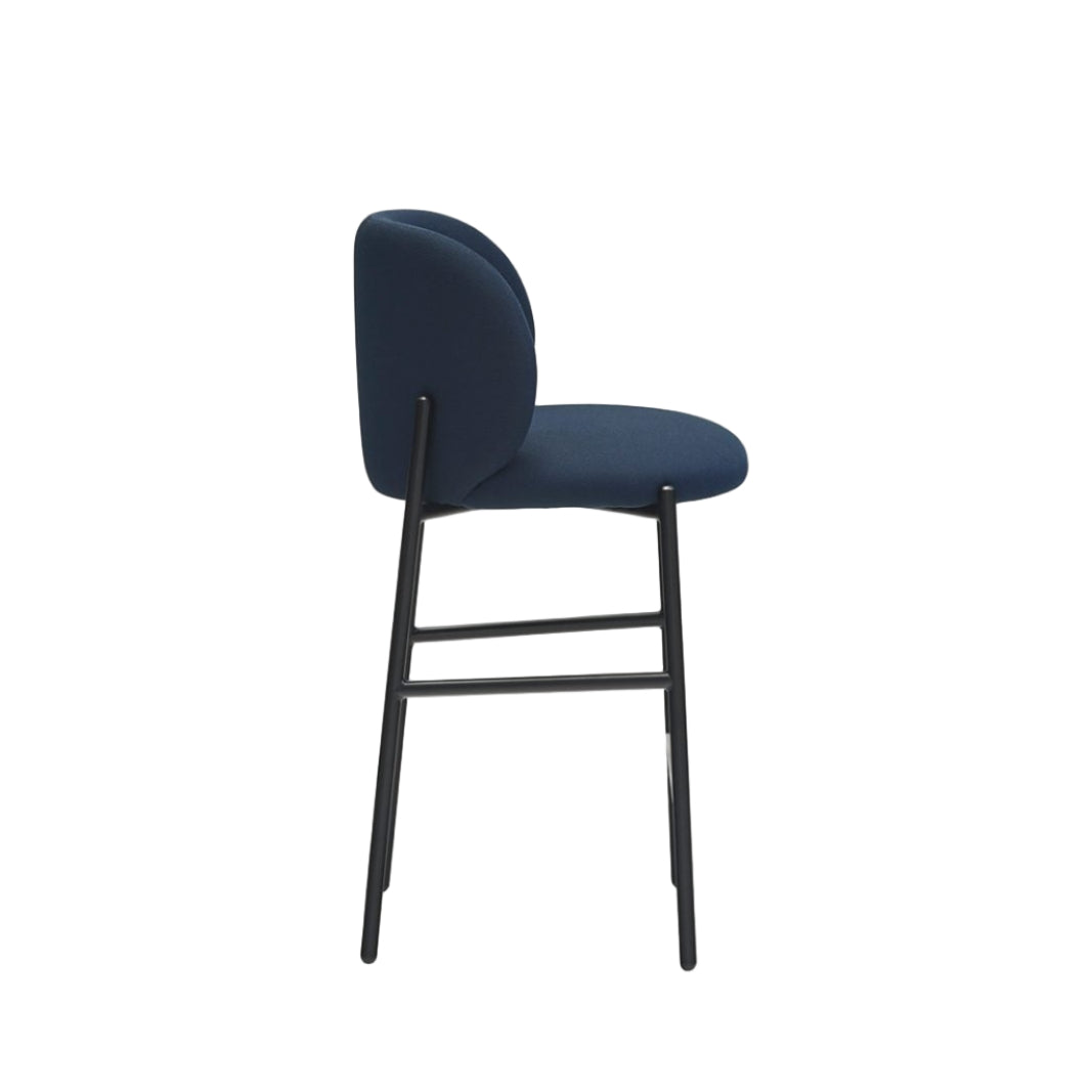 MOGI Bar Stool in Navy Blue with Black Base