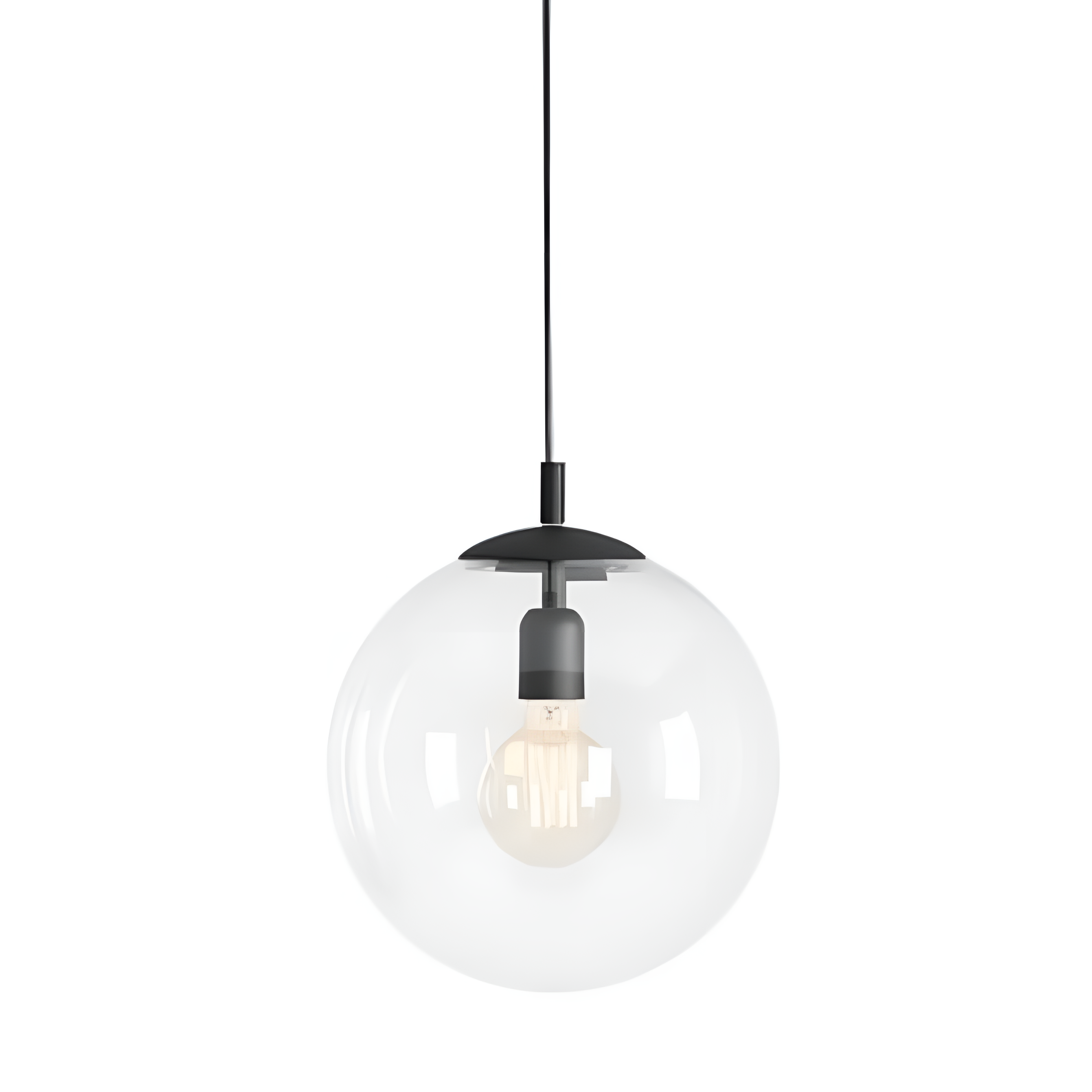 Black globe hanging lamp
