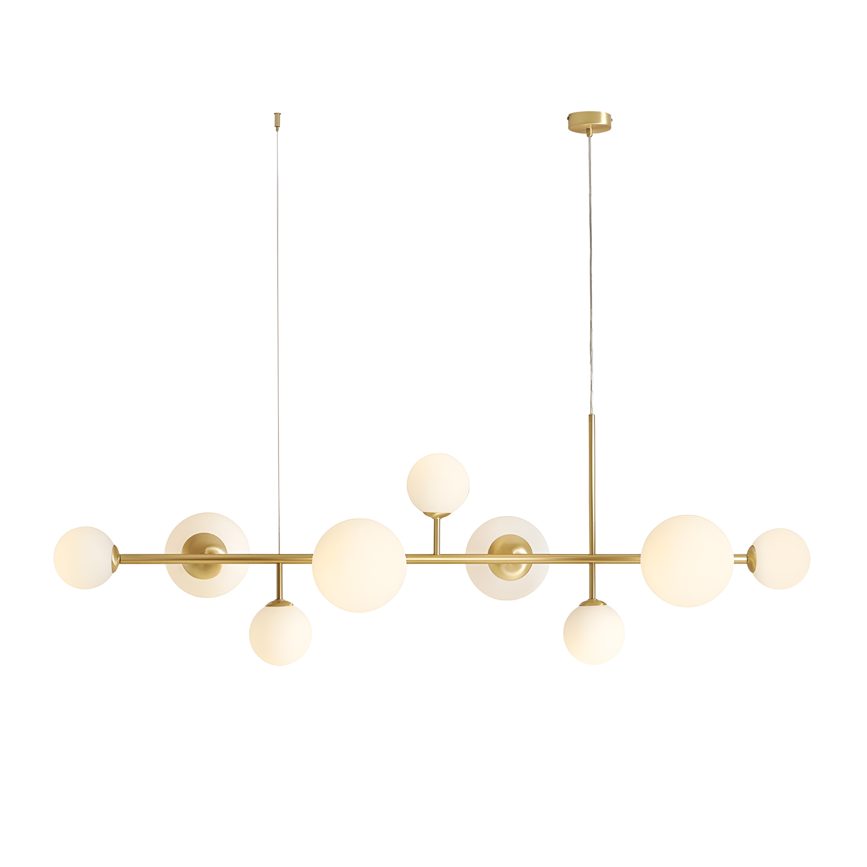 Závěsná lampa DIONE LONG mosazná